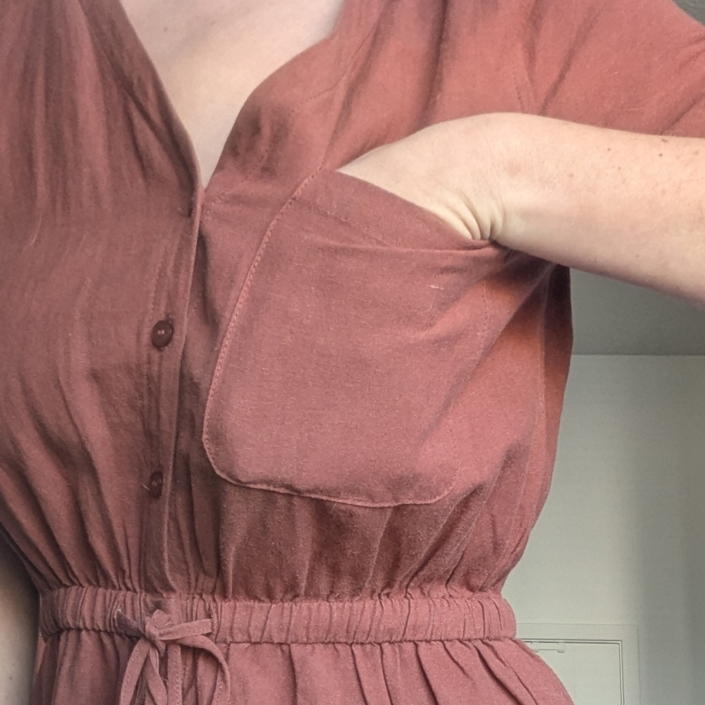 Roolee Mauve Button Up Jump Suit - image 7